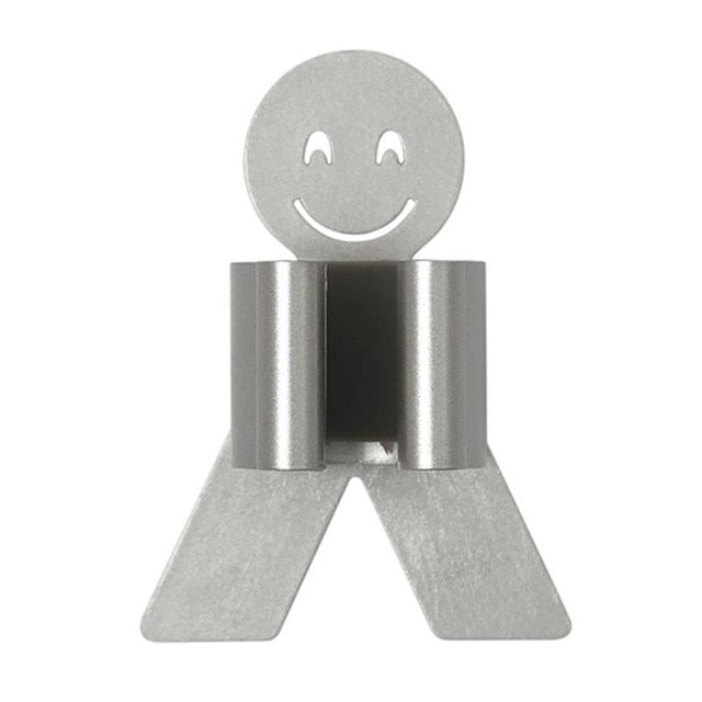 Smile Mop Broom Holder Wall Mounted Storage Rack Clip Wall Holder Kit 25#